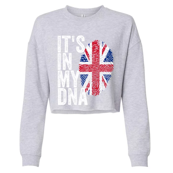 It's In My Dna England Union Jack Flag Christmas Gift Meaningful Gift Cropped Pullover Crew