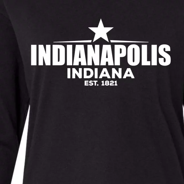 Indianapolis Indiana Meaningful Gift Womens Cotton Relaxed Long Sleeve T-Shirt