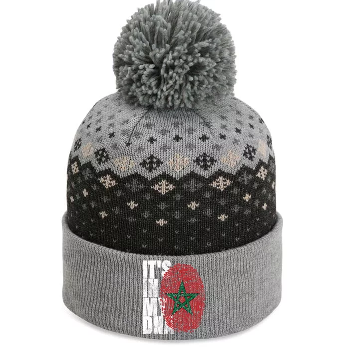 Its In My Dna Moroccan African Funny Gift Moorish Morocco Flag Gift The Baniff Cuffed Pom Beanie