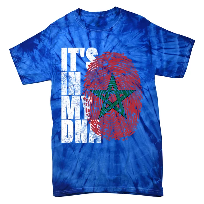 Its In My Dna Moroccan African Funny Gift Moorish Morocco Flag Gift Tie-Dye T-Shirt