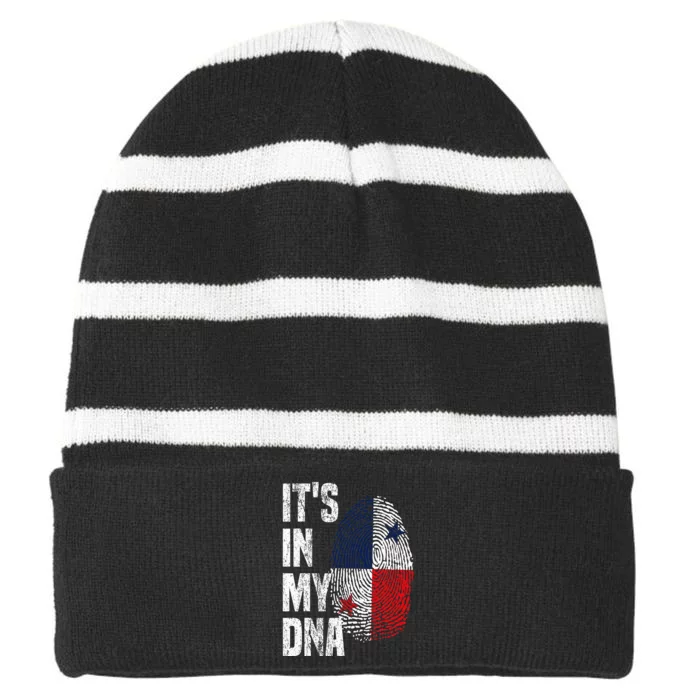 It's In My DNA Panama Flag Panama Heritage Panamanian Flag Striped Beanie with Solid Band