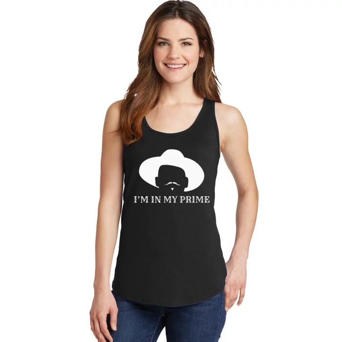 IM In My Prime Western Doc Holliday Cow Outlaw Mustache Ladies Essential Tank