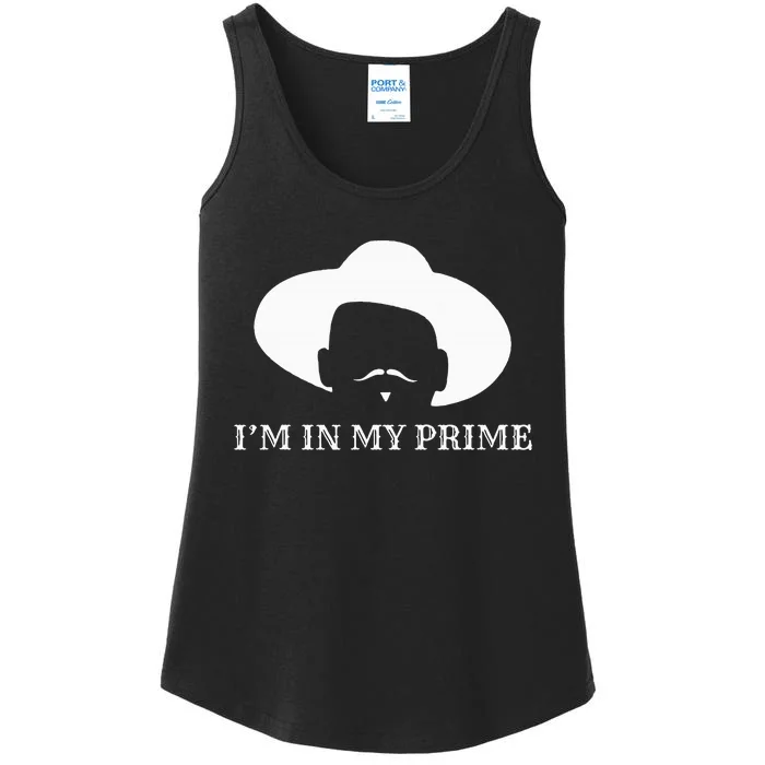 IM In My Prime Western Doc Holliday Cow Outlaw Mustache Ladies Essential Tank