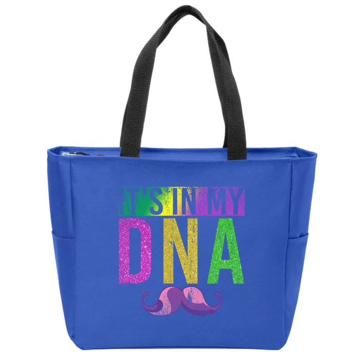 Its In My Dna Masquerade Funny Moustache Mardi Gras Great Gift Zip Tote Bag