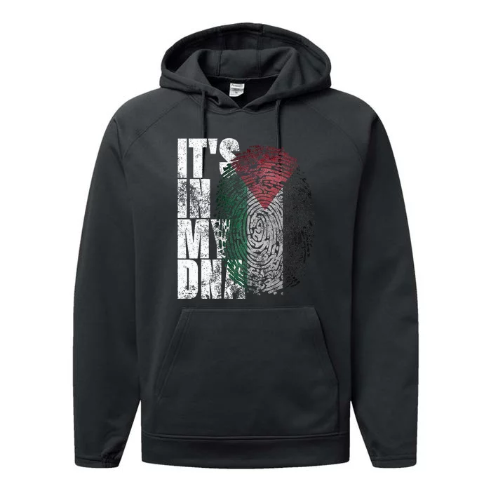 It's In My DNA Palestinian Arabic Gifts Palestine Flag Performance Fleece Hoodie