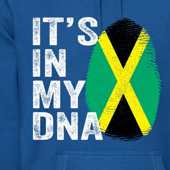 It's In My Dna Jamaican Flag Jamaica Fingerprint Gift Premium Hoodie