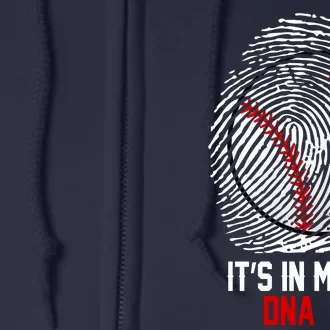 It's In My DNA Baseball Lover Full Zip Hoodie