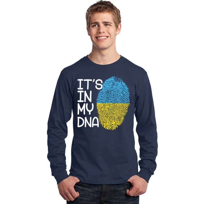 It's In My DNA Ukraine Fingerprint Tall Long Sleeve T-Shirt