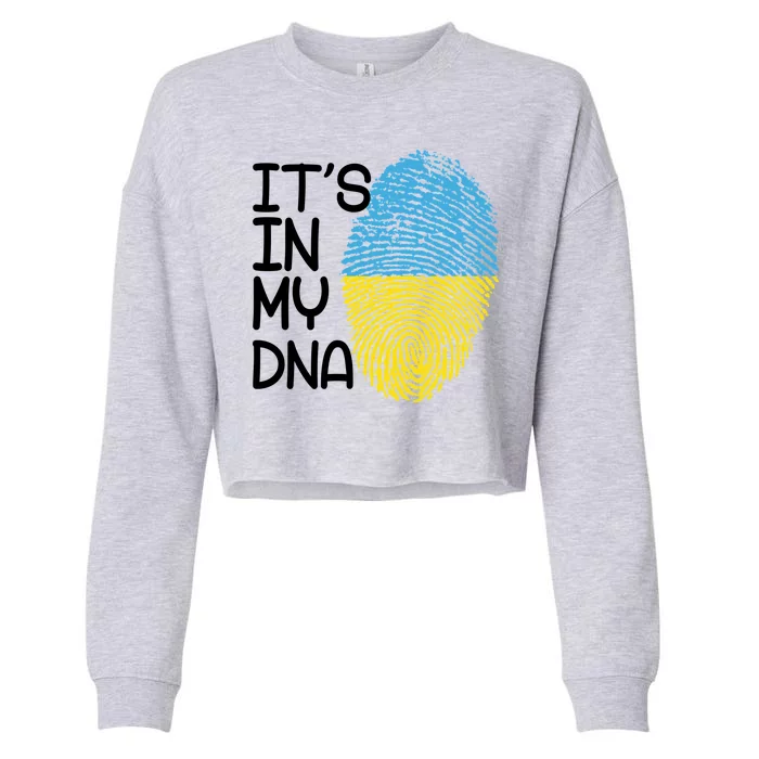 It's In My DNA Ukraine Fingerprint Cropped Pullover Crew