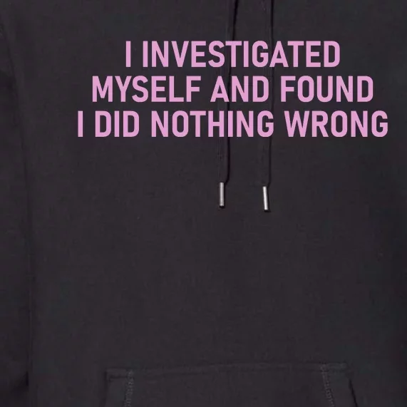 I Investigated Myself And Found I Did Nothing Wrong Funny Premium Hoodie