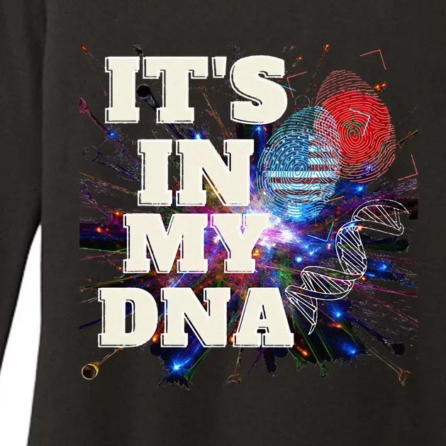 ITS IN MY DNA Moroccan American Flag England Womens CVC Long Sleeve Shirt