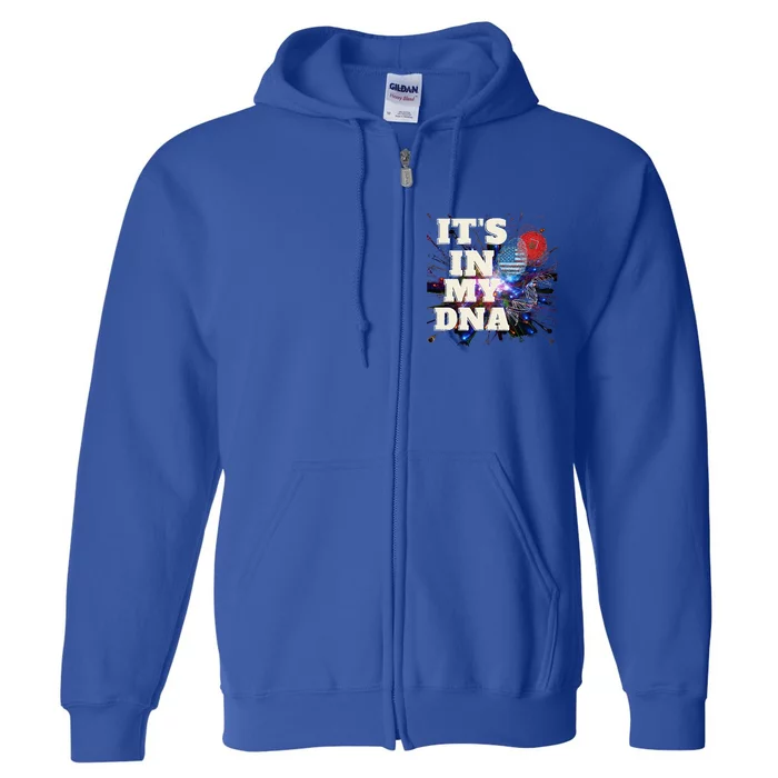 ITS IN MY DNA Moroccan American Flag England Full Zip Hoodie