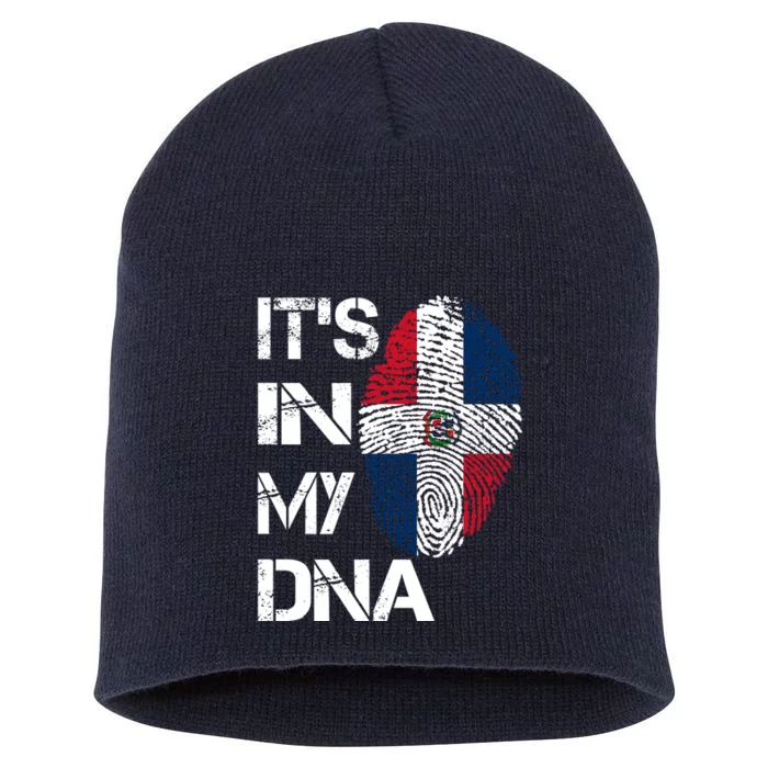 IT'S IN MY DNA Dominican Republic Flag Pride Gift Short Acrylic Beanie