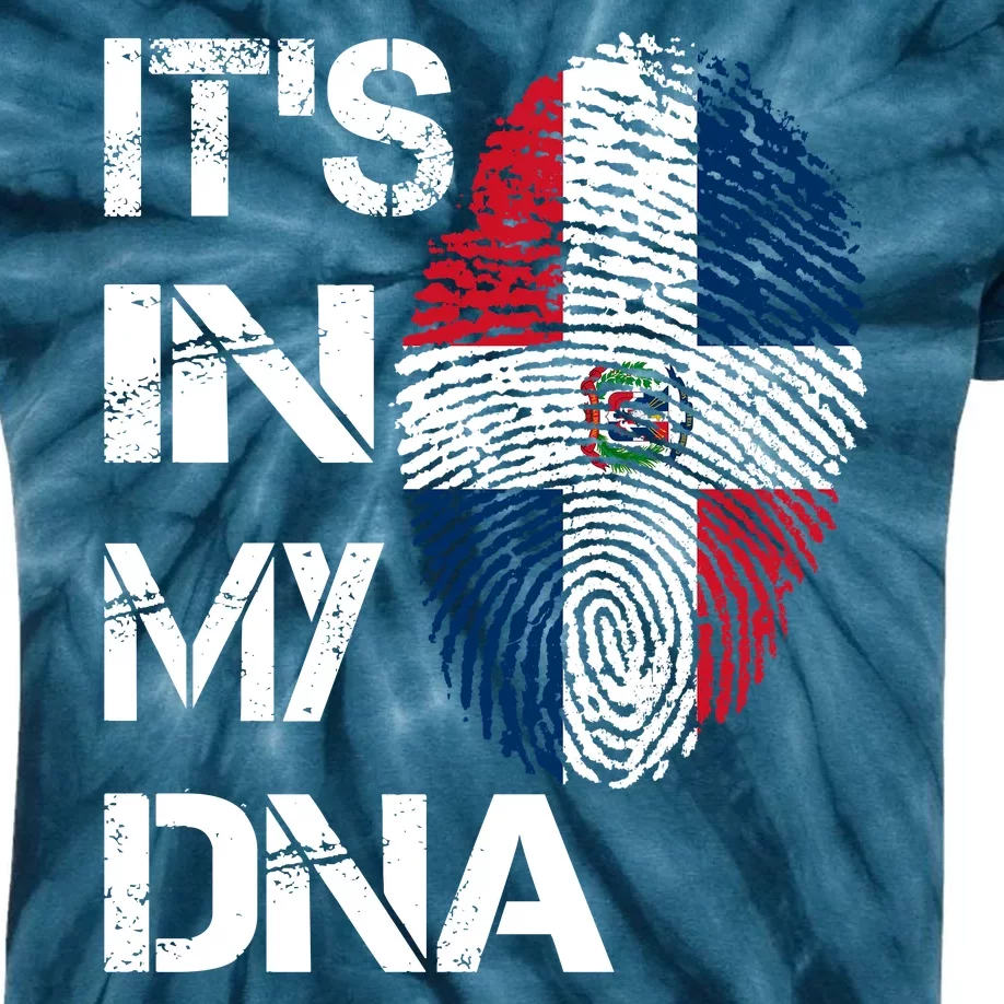 IT'S IN MY DNA Dominican Republic Flag Pride Gift Kids Tie-Dye T-Shirt