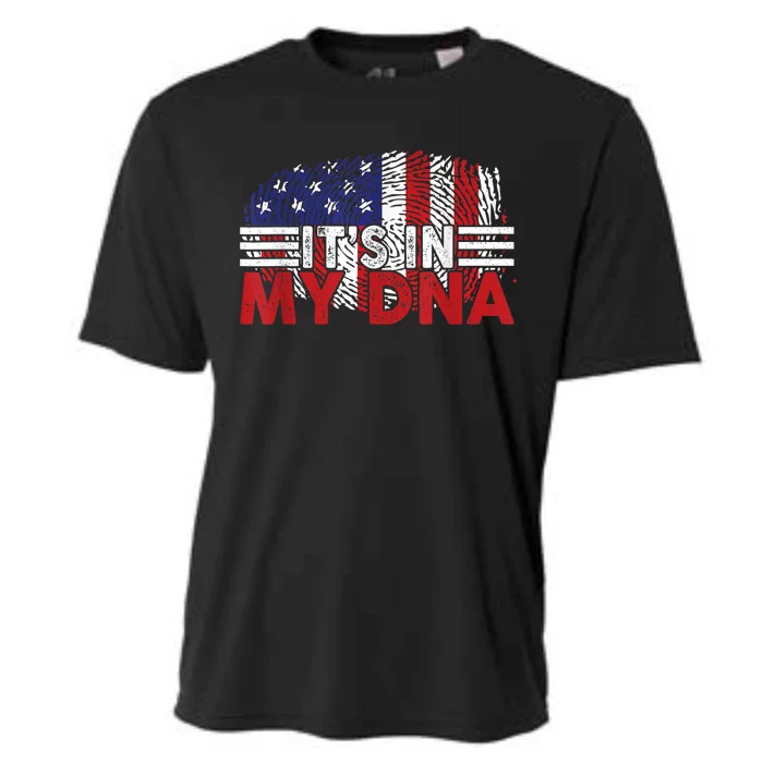 Its In My DNA American Flag Independence Day 4th Of July Cooling Performance Crew T-Shirt