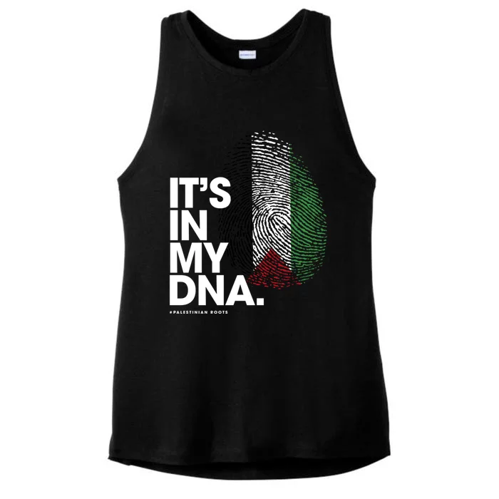 ItS In My Dna Palestine Flag Cool Gift Palestinian Roots Gift Ladies Tri-Blend Wicking Tank