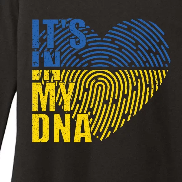 Its In My DNA Urkraine Flag Finger Print Womens CVC Long Sleeve Shirt