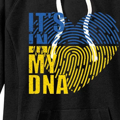 Its In My DNA Urkraine Flag Finger Print Women's Fleece Hoodie