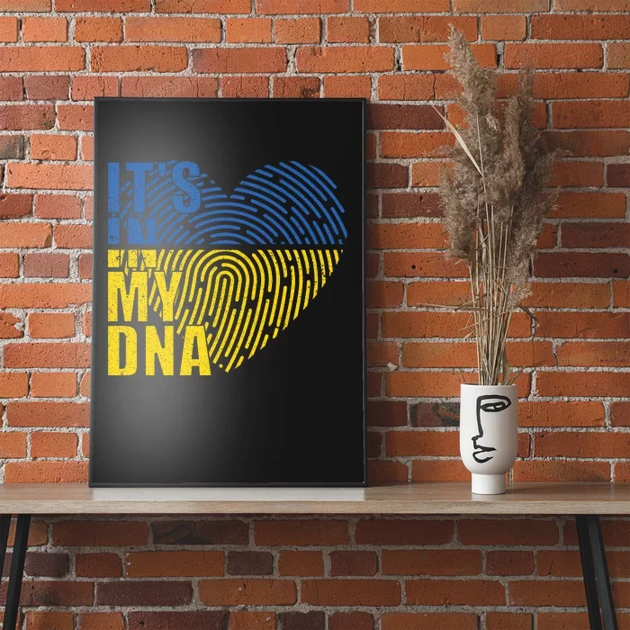 Its In My DNA Urkraine Flag Finger Print Poster