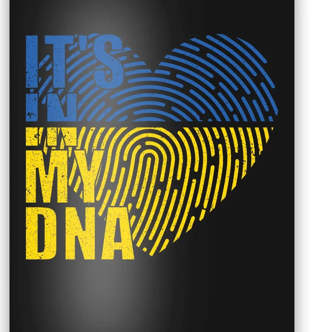 Its In My DNA Urkraine Flag Finger Print Poster