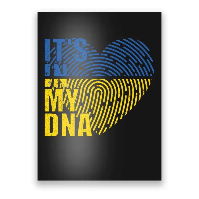 Its In My DNA Urkraine Flag Finger Print Poster