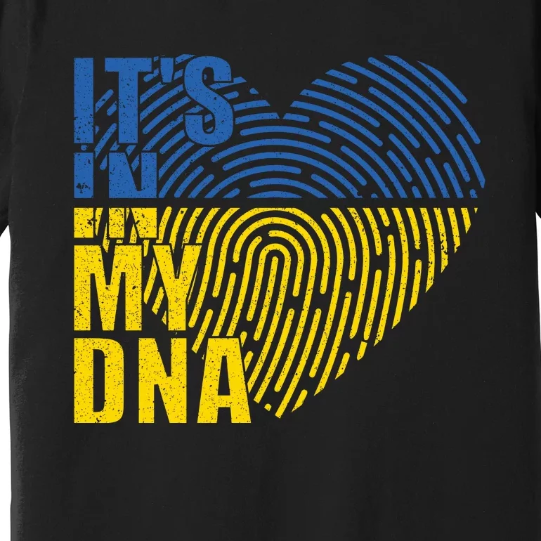 Its In My DNA Urkraine Flag Finger Print Premium T-Shirt