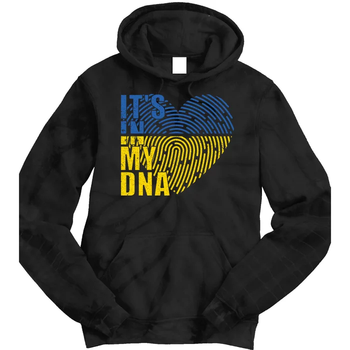 Its In My DNA Urkraine Flag Finger Print Tie Dye Hoodie