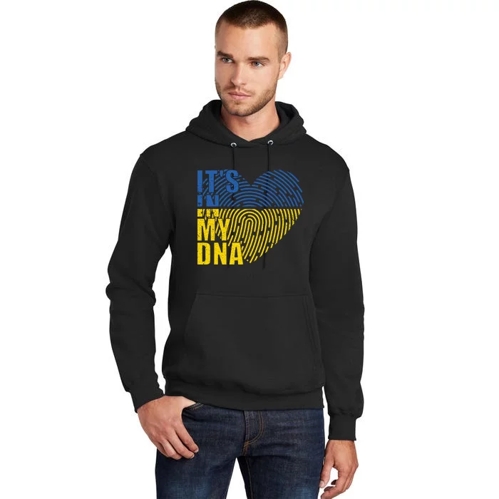 Its In My DNA Urkraine Flag Finger Print Tall Hoodie