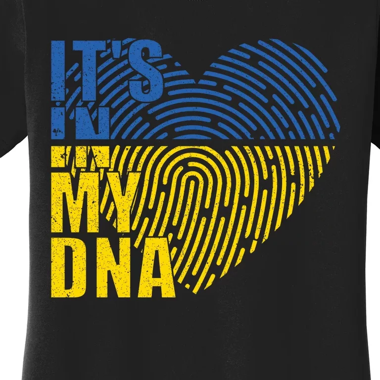 Its In My DNA Urkraine Flag Finger Print Women's T-Shirt