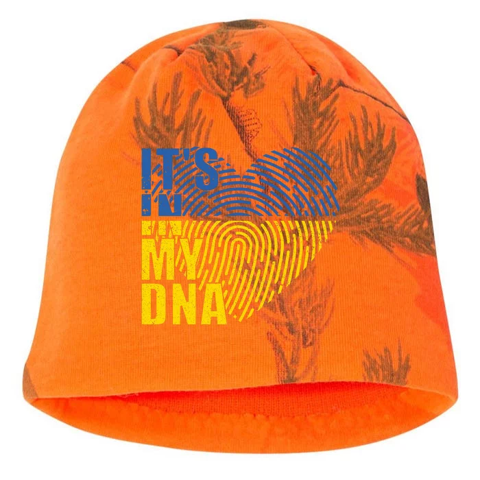 Its In My DNA Urkraine Flag Finger Print Kati - Camo Knit Beanie