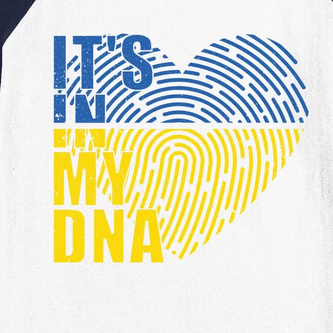 Its In My DNA Urkraine Flag Finger Print Baseball Sleeve Shirt