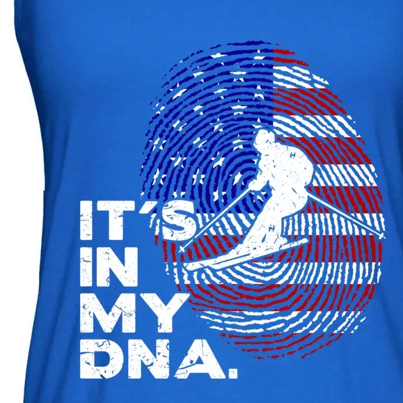 Its In My Dna Funny Ski Lovers Saying Gift Ladies Essential Flowy Tank