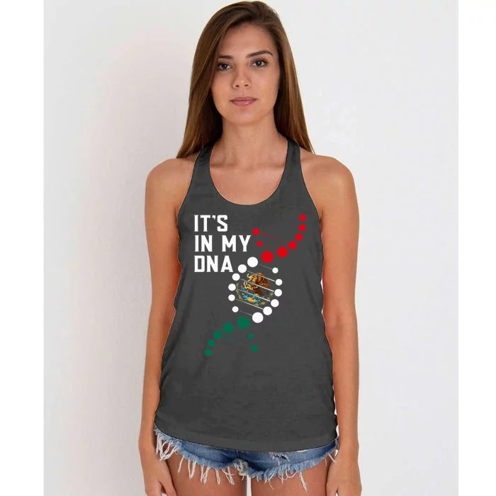 ItS In My Dna Mexican Proud Hispanic Gift Mexico Flag Women's Knotted Racerback Tank