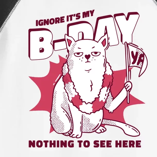 Ignore It's My Birthday Nothing To See Here Cat Toddler Fine Jersey T-Shirt