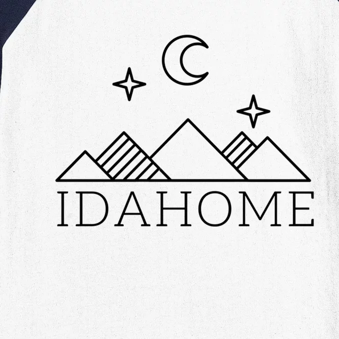 Idahome Idaho Mountain Vibes Moon Outdoor Camp Gift Baseball Sleeve Shirt