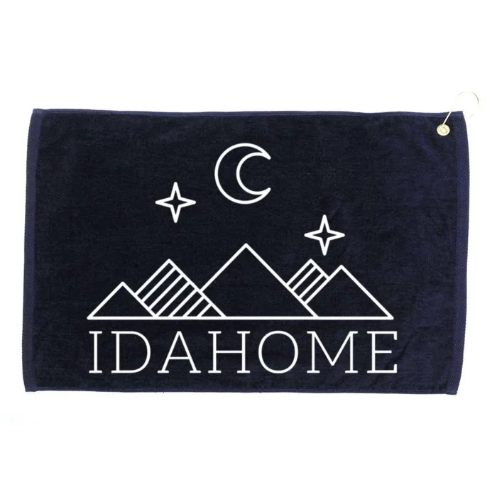 Idahome Idaho Mountain Vibes Moon Outdoor Camp Gift Grommeted Golf Towel