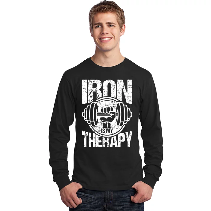 Iron Is My Therapy Gym Long Sleeve Shirt