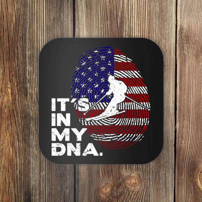 Its In My DNA American Flag Jet Ski Lover Gift For Skier Coaster