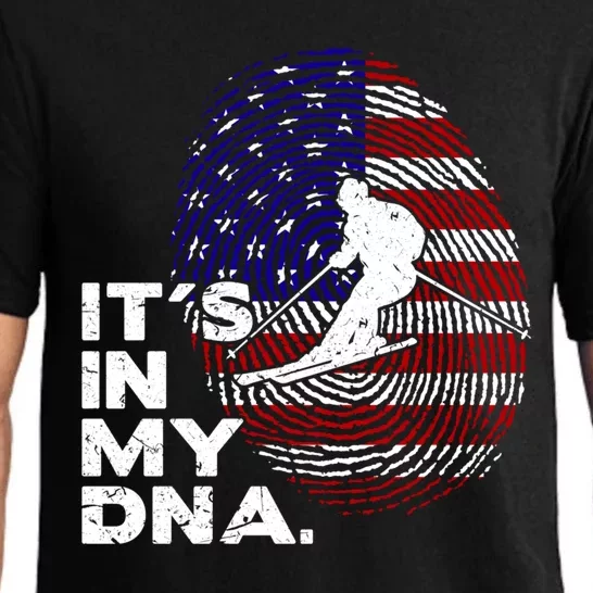 Its In My DNA American Flag Jet Ski Lover Gift For Skier Pajama Set