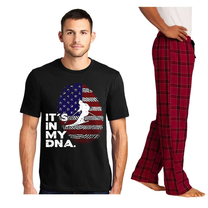 Its In My DNA American Flag Jet Ski Lover Gift For Skier Pajama Set