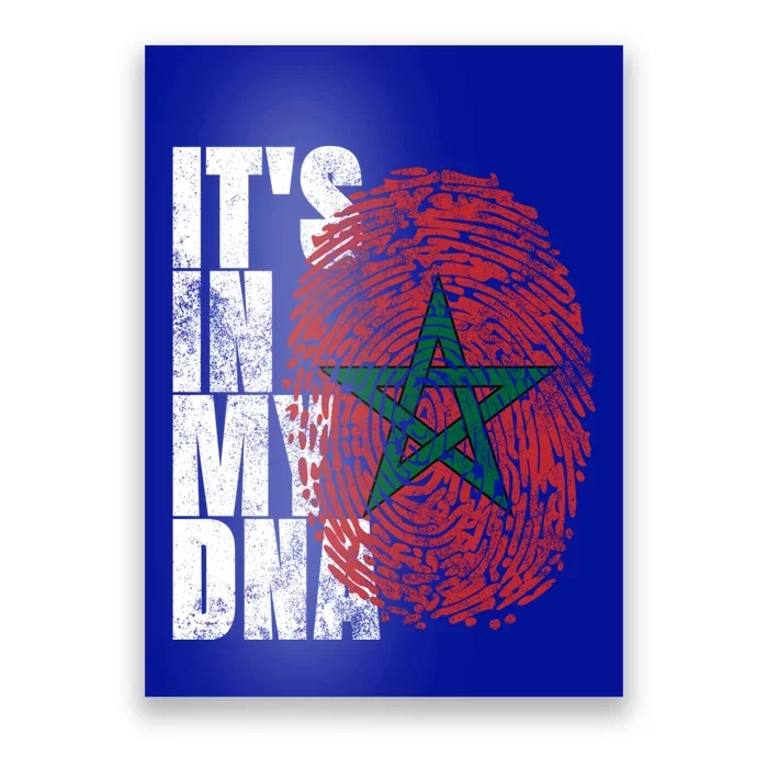 Its In My Dna Moroccan African Funny Gift Moorish Morocco Flag Gift Poster