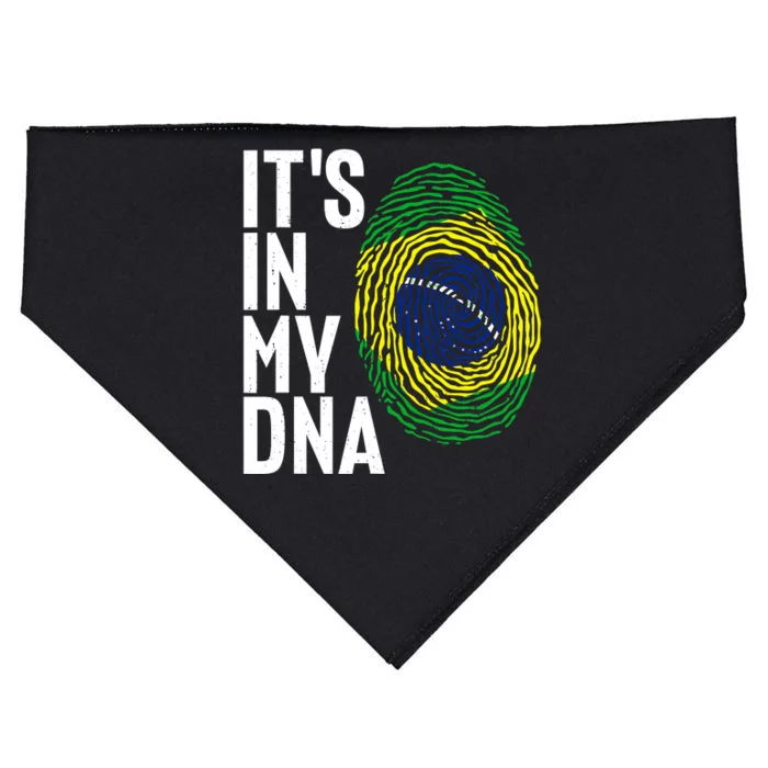 It's In My DNA Brazil Flag Jersey Brazil National Pride USA-Made Doggie Bandana