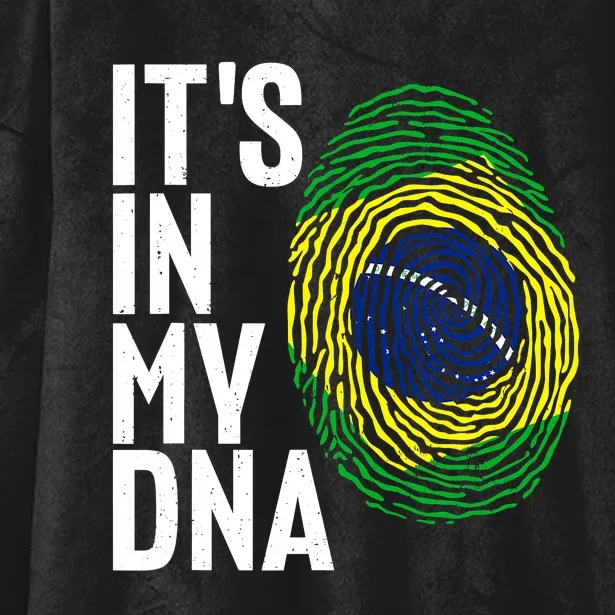 It's In My DNA Brazil Flag Jersey Brazil National Pride Hooded Wearable Blanket