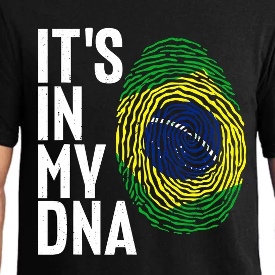 It's In My DNA Brazil Flag Jersey Brazil National Pride Pajama Set