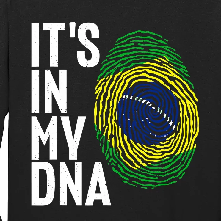 It's In My DNA Brazil Flag Jersey Brazil National Pride Tall Long Sleeve T-Shirt