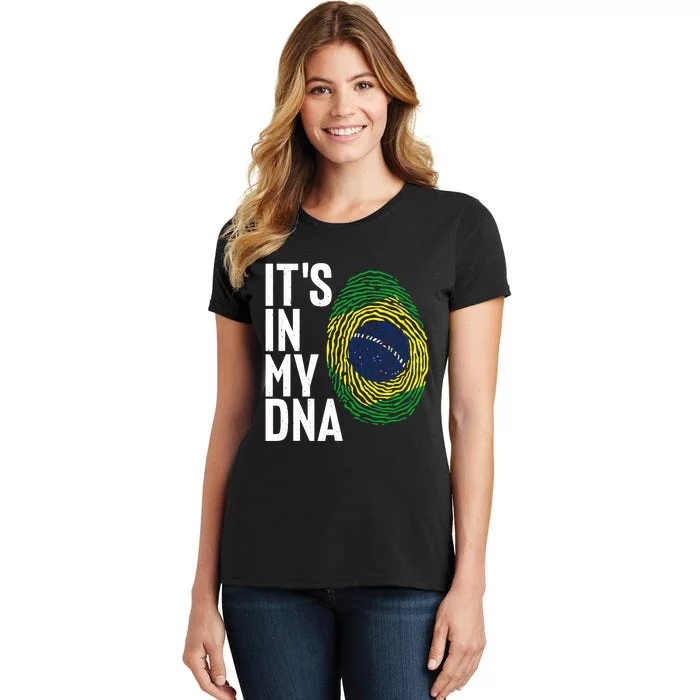 It's In My DNA Brazil Flag Jersey Brazil National Pride Women's T-Shirt