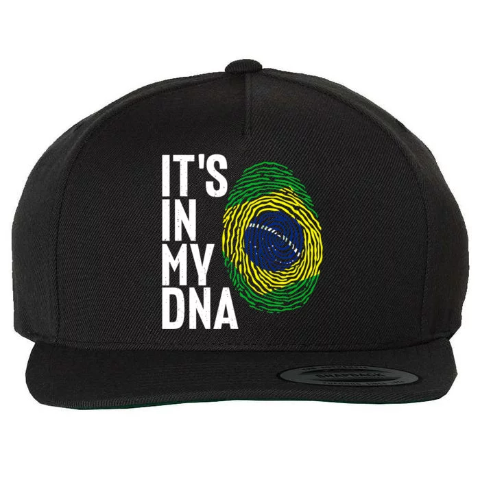 It's In My DNA Brazil Flag Jersey Brazil National Pride Wool Snapback Cap