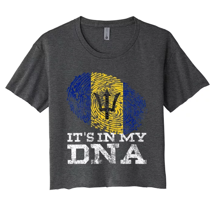 It's In My DNA Barbados Cool Barbadian Afro Bajan Flag Women's Crop Top Tee