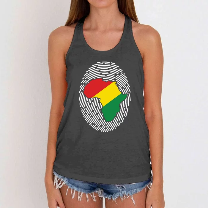 It's In My DNA. African Heritage. Black Pride Black History Month Women's Knotted Racerback Tank