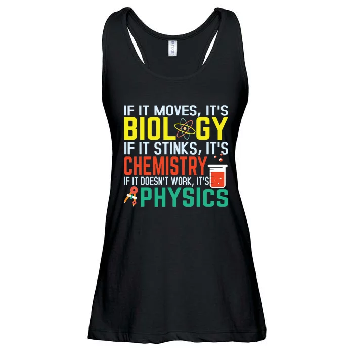 If It Moves Its Biology Stinks Chemistry Funny Ladies Essential Flowy Tank